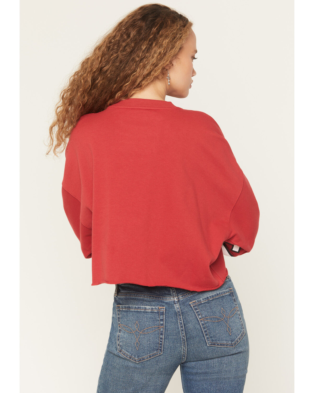 Image #4 - Gameday Women's UGA Split Long Sleeve Cropped Graphic Tee, Red, hi-res