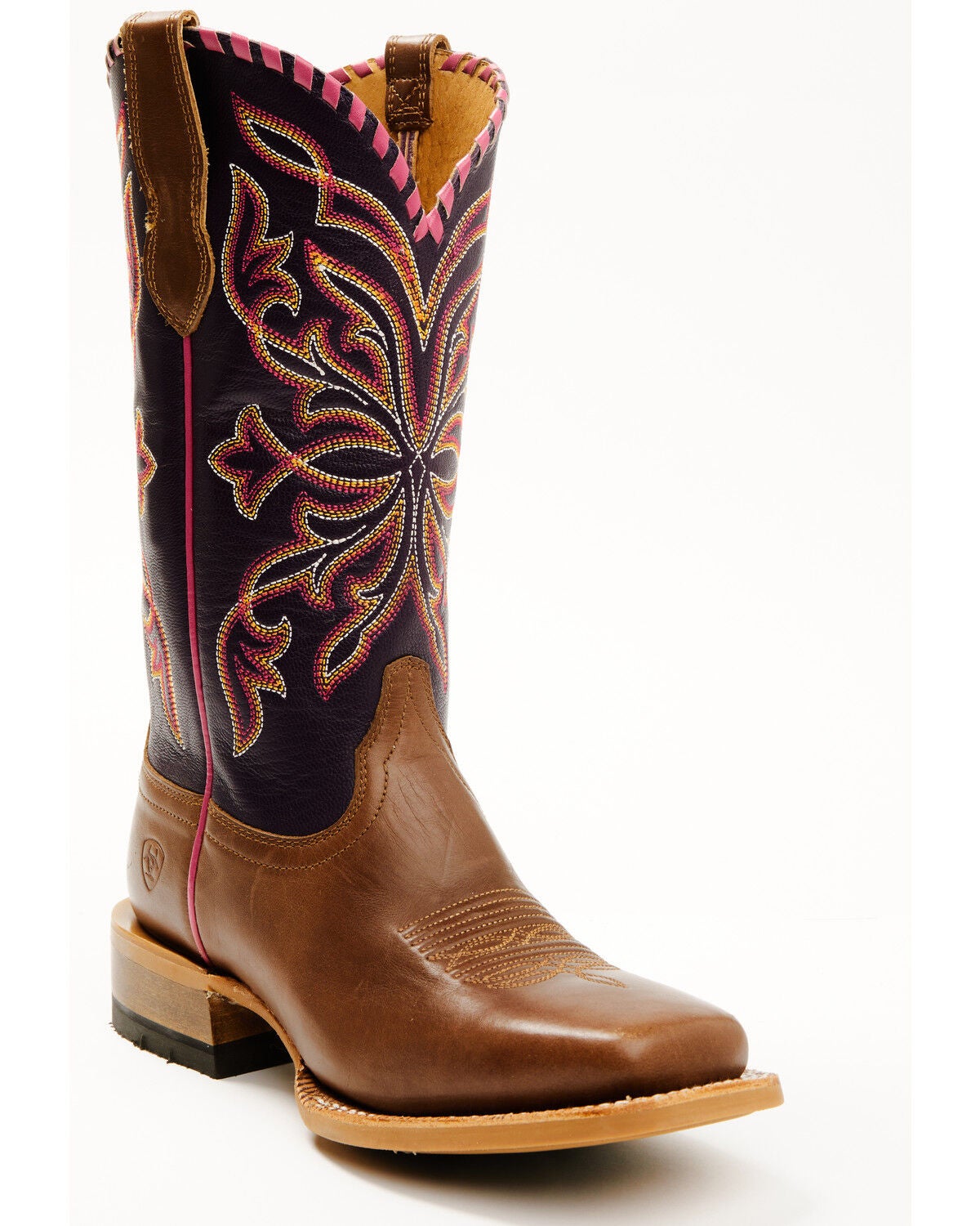 Ariat Women's Showdown Western Boots - Broad Square Toe, Tan, hi-res