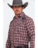 Image #3 - Roper Men's Fancy Small Plaid Embroidered Long Sleeve Western Shirt, , hi-res