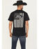 Image #1 - Buckwear Men's Ford Camo Flag Short Sleeve Graphic T-Shirt - Big, Black, hi-res