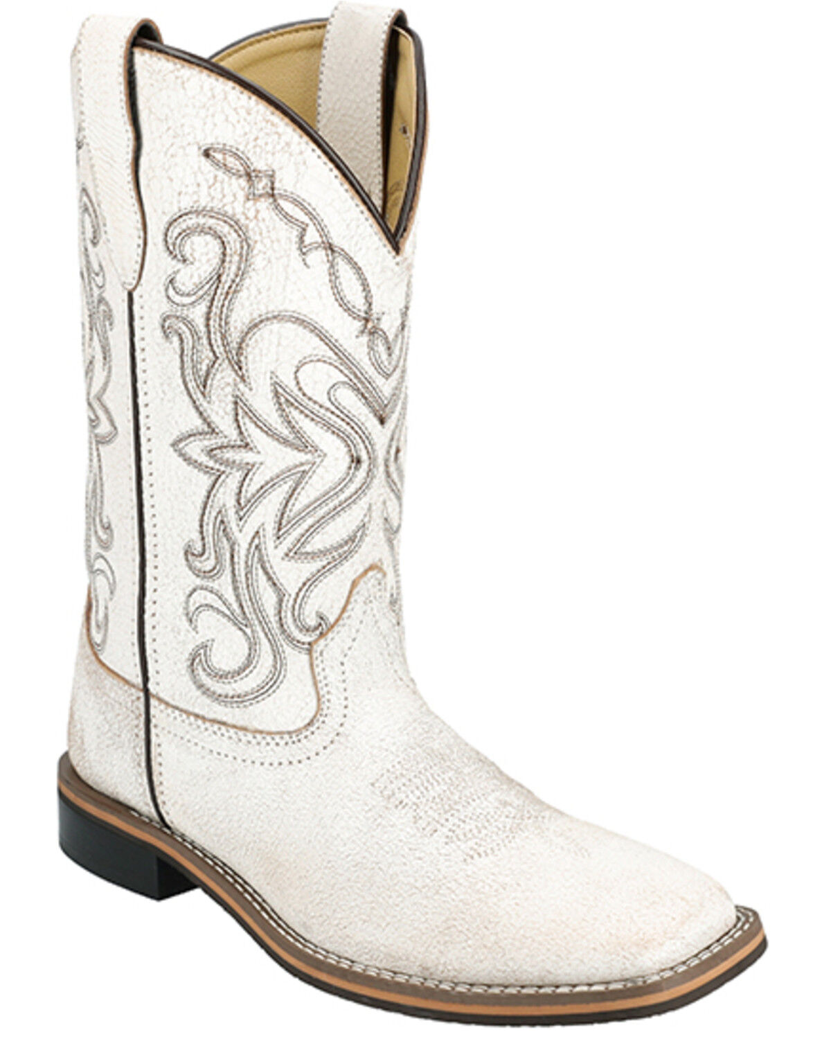 Image #1 - Smoky Mountain Women's Georgia Western Boots - Broad Square Toe, White, hi-res