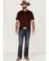 Image #2 - RANK 45® Men's Elite Stripe Performance Polo Shirt, Burgundy, hi-res