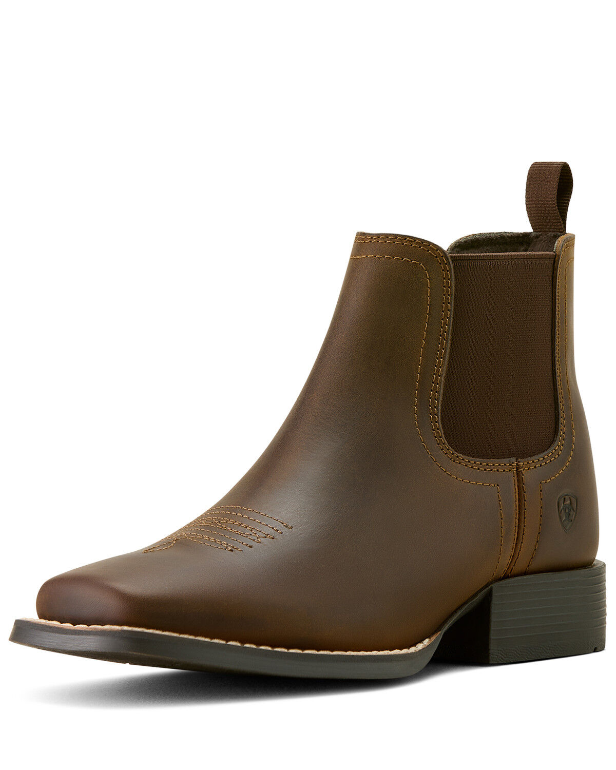 Image #3 - Ariat Boys' Booker Distressed Chelsea Boots - Broad Square Toe, Distressed Brown, hi-res