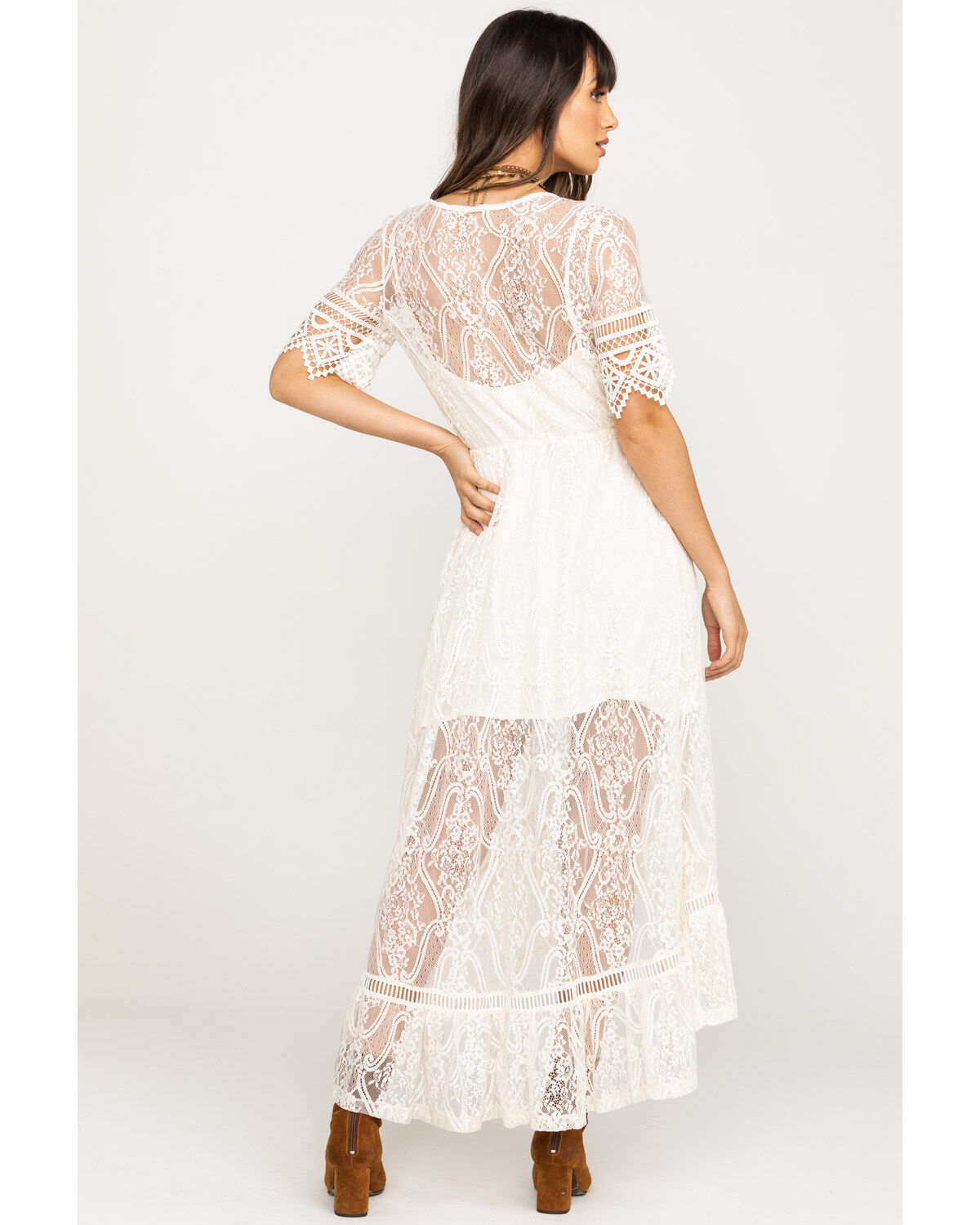 lace button down dress