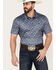 Panhandle Men's Southwestern Short Sleeve Snap Polo, Blue, hi-res