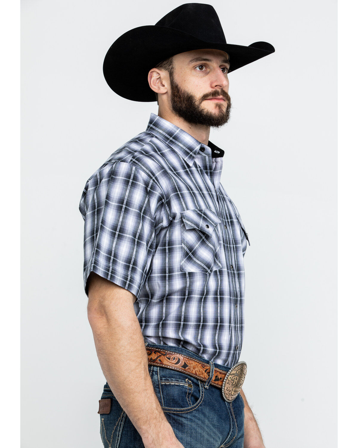 Image #3 - Jack Daniel's Men's Textured Plaid Print Short Sleeve Western Shirt, , hi-res