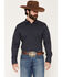 Image #1 - Gibson Trading Co Men's Playin' It Safe Geo Print Long Sleeve Button-Down Long Sleeve Western Shirt, Navy, hi-res