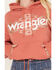 Wrangler Retro Women's Southwestern Print Logo Cropped Long Sleeve Hoodie, Red, hi-res