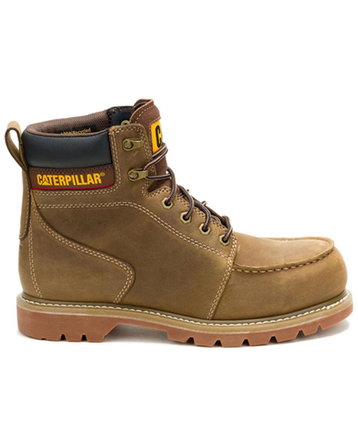 Image #2 - Caterpillar Men's Second Shift Grader Moc Work Boots - Steel Toe, Wheat, hi-res