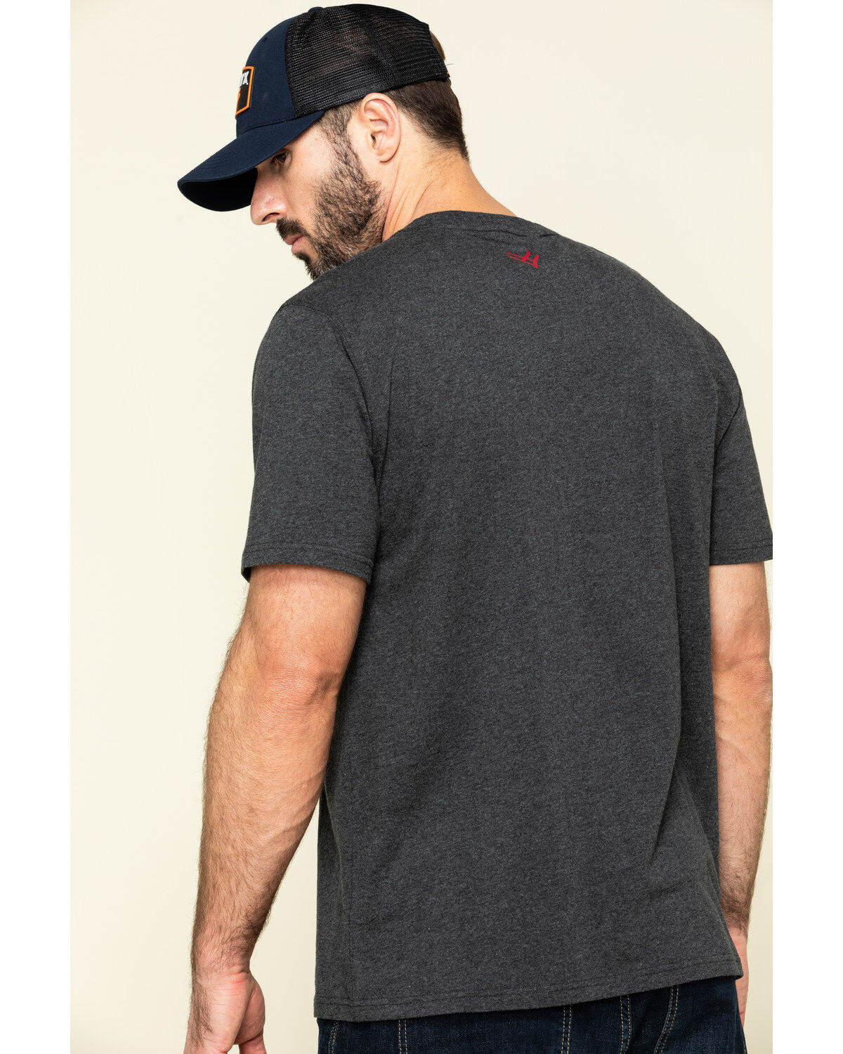 Image #2 - Hawx Men's Gray Back Logo Graphic Work T-Shirt , , hi-res