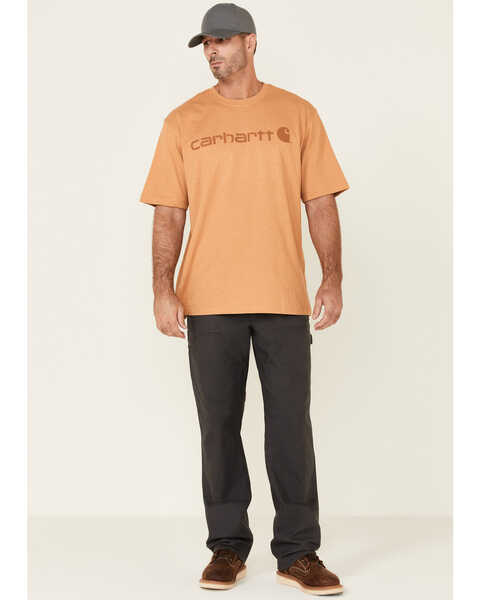 Image #2 - Carhartt Men's Yellowstone Heather Midweight Signature Logo Short Sleeve Work T-Shirt , , hi-res