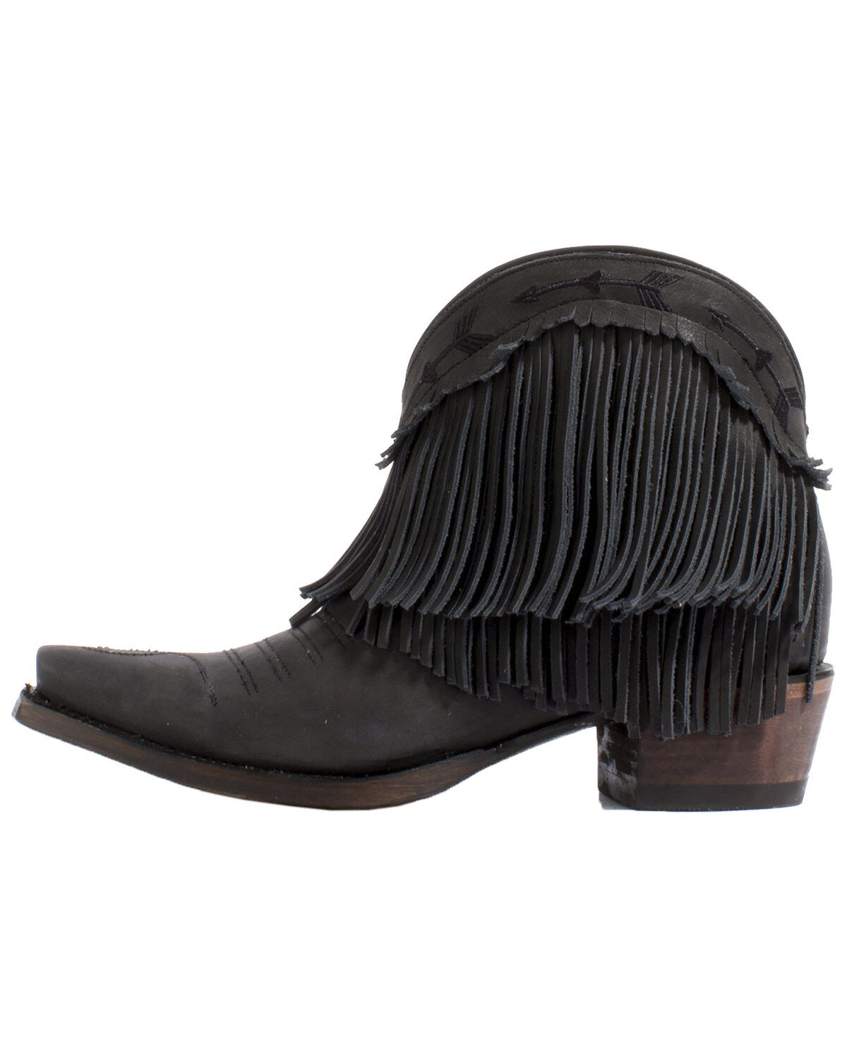 mustard fringe booties