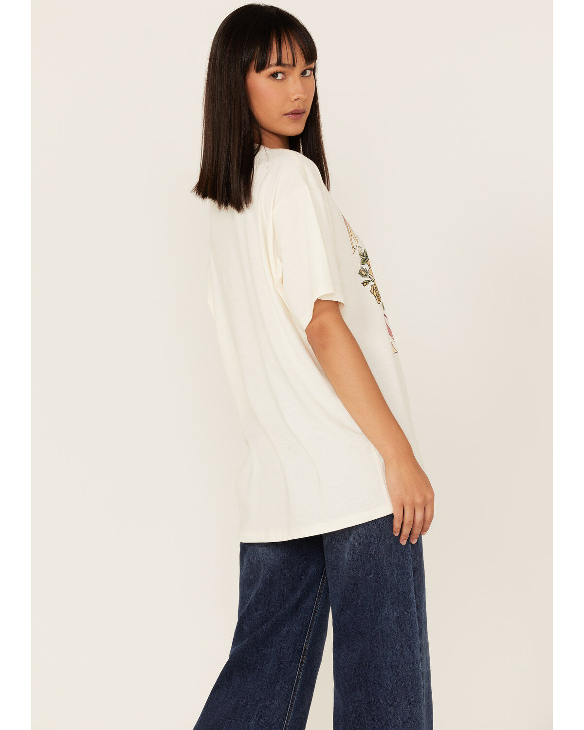 Image #4 - Cleo + Wolf Women's American Spirit Vintage Oversized Graphic Tee, Ivory, hi-res