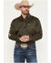 Image #1 - Ariat Men's Logo Solid Twill Long Sleeve Button-Down Western Shirt - Big, Olive, hi-res