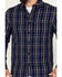 Image #3 - Resistol Men's Louisville Large Plaid Long Sleeve Button Down Shirt, Dark Blue, hi-res