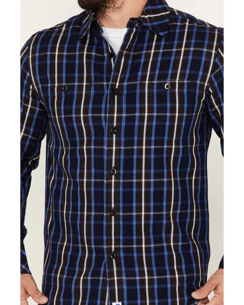Image #3 - Resistol Men's Louisville Large Plaid Long Sleeve Button Down Shirt, Dark Blue, hi-res