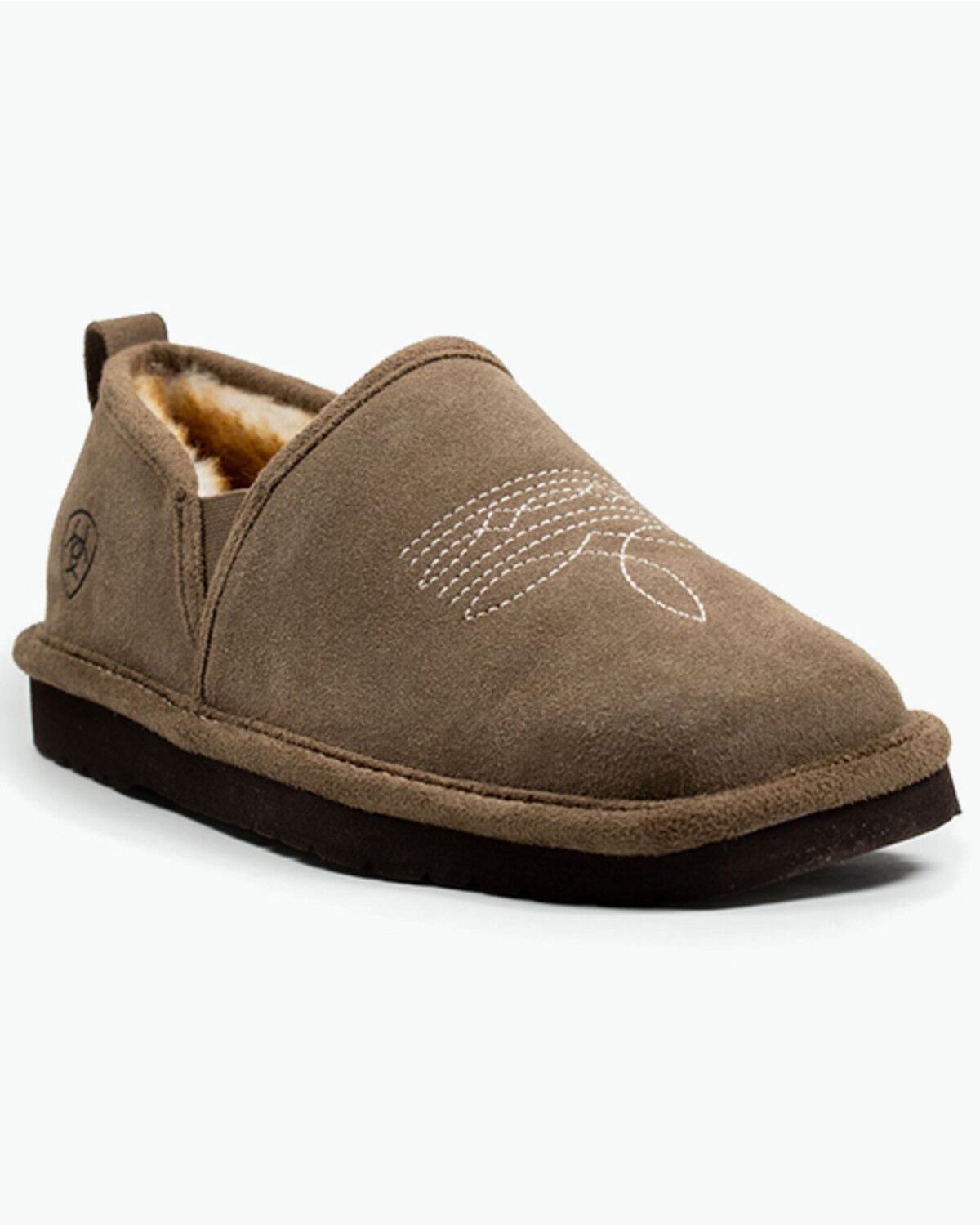 Ariat Men's Lasso Slippers - Broad Square Toe, Stone, hi-res