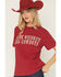 Image #2 - Shyanne Women's Drink Whiskey Kiss Cowboys Short Sleeve Graphic Tee, Burgundy, hi-res