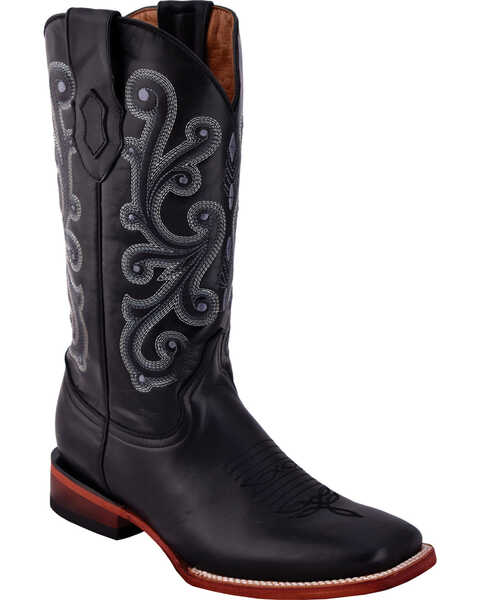 Image #1 - Ferrini Men's French Calf Black Western Boots - Square Toe, , hi-res