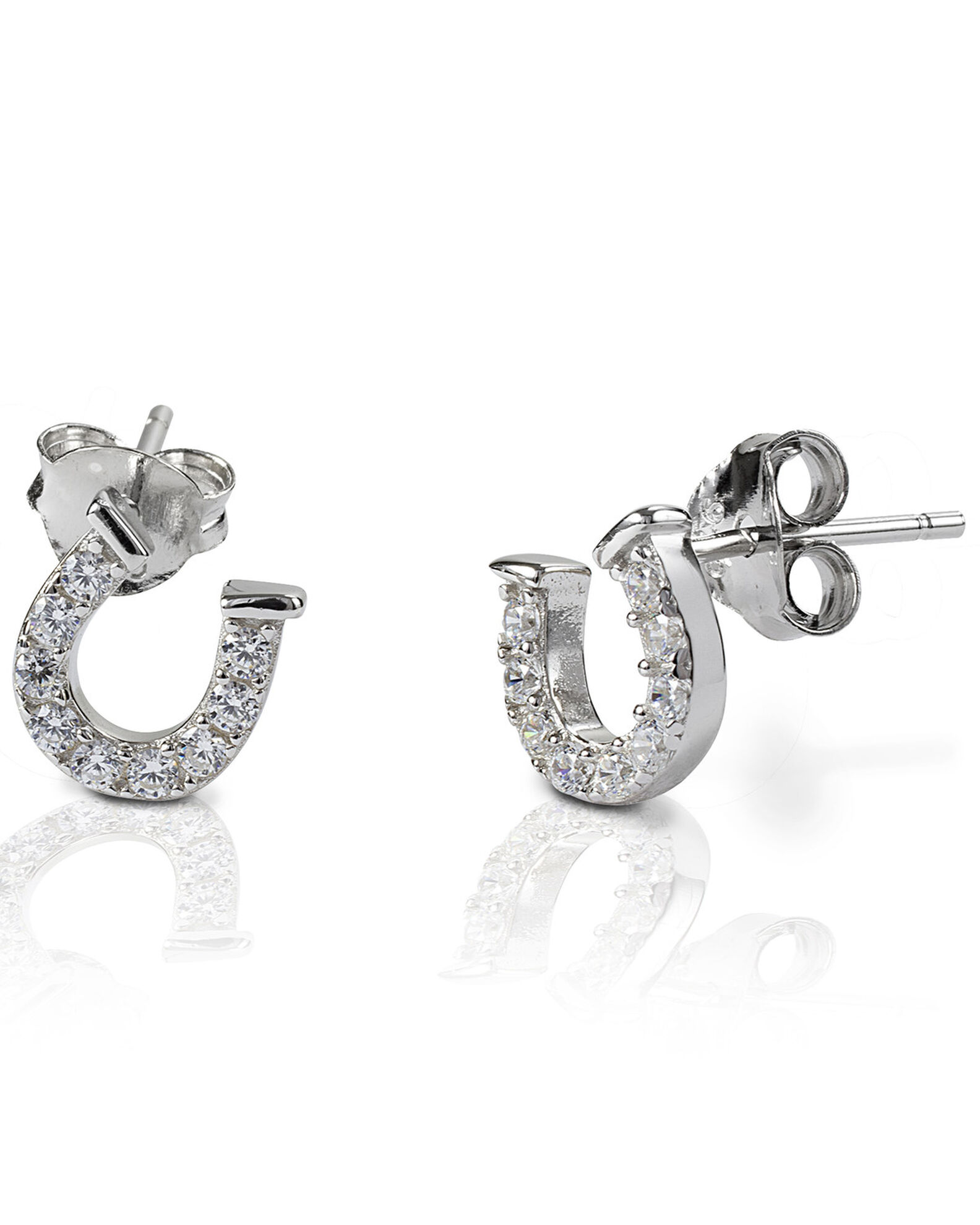 Kelly Herd Women's Clear Horseshoe Earrings