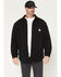 Image #1 - Carhartt Men's Rain Defender® Loose Fit Heavyweight Quilted Snap Front Shirt Jacket, Black, hi-res