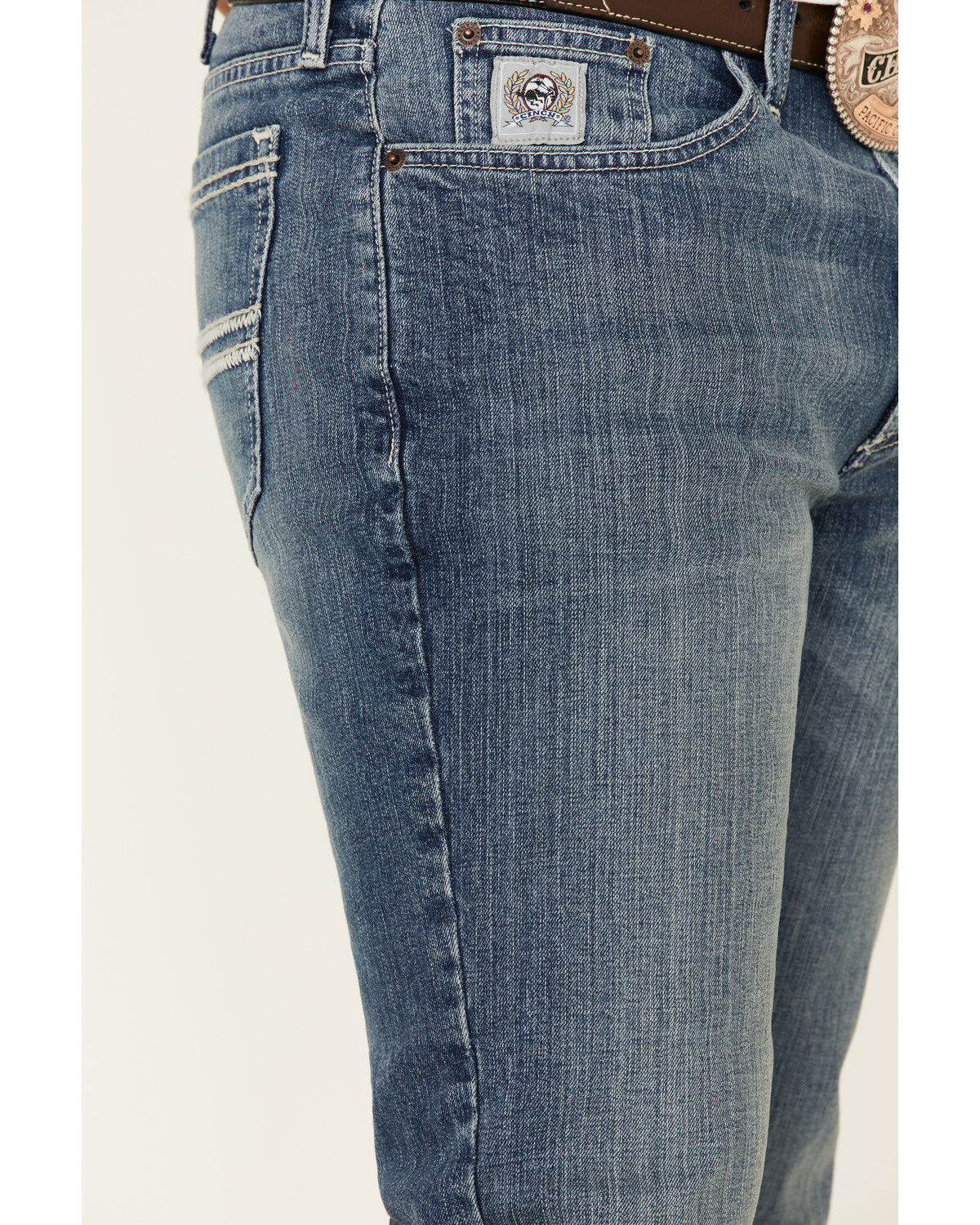 Image #5 - Cinch Men's Silver Label Performance Stretch Slim Straight Jeans, Indigo, hi-res
