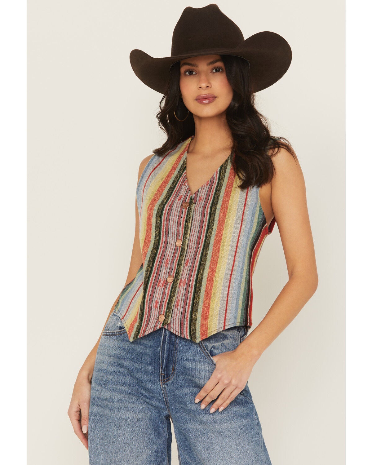 Wrangler X Lainey Wilson Women's Southwestern Vest, Multi, hi-res