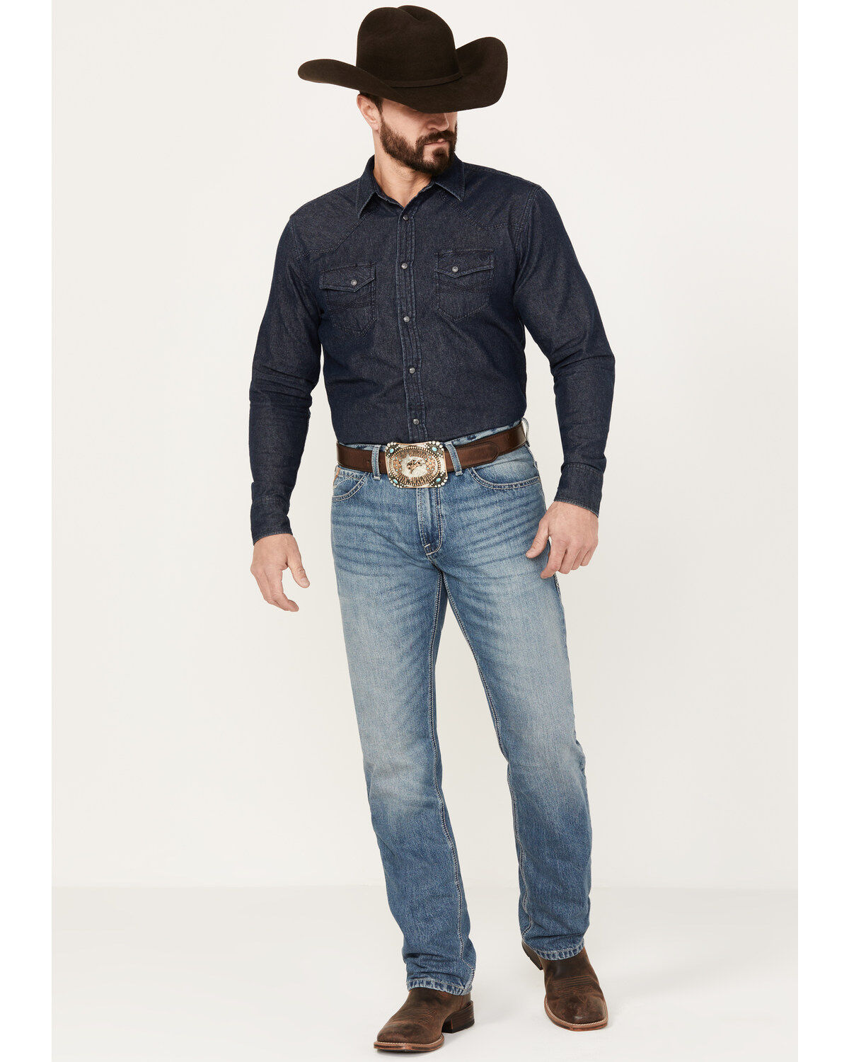 Image #1 - Ariat Men's M4 Solano Relaxed Fit Straight Poplar Jeans, , hi-res