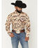 Image #1 - RANK 45&reg; Men's Fire Signal Southwestern Long Sleeve Button-Down Stretch Western Shirt, Tan, hi-res