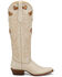 Image #2 - Justin Women's Heart Inlay Tall Western Boots - Snip Toe, Cream, hi-res
