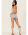 Lee Women's Vintage Modern High Rise Laundered Light Shorts, Light Blue, hi-res