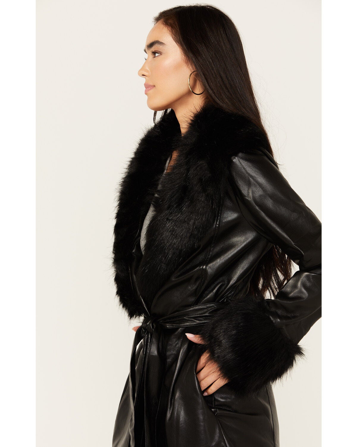 Image #4 - Show Me Your Mumu Women's Faux Leather and Fur Penny Lane Coat , , hi-res