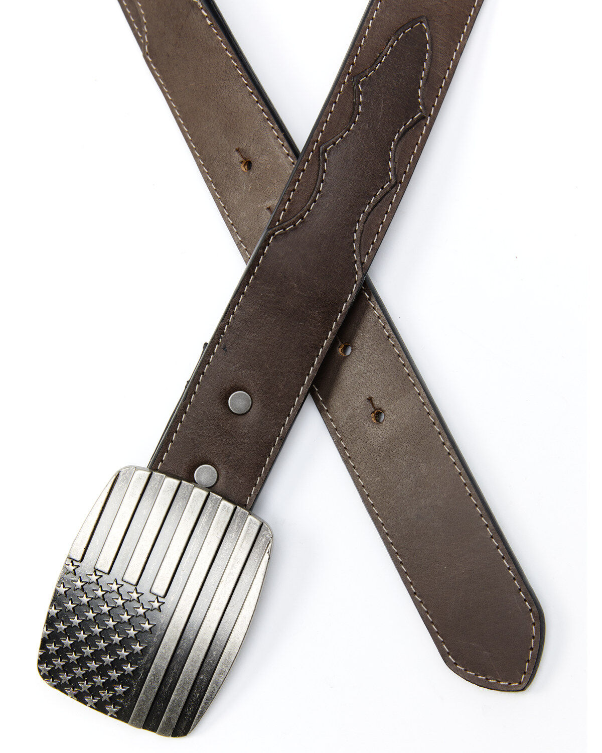 Image #2 - Cody James Men's Stars & Stripes Western Belt, Brown, hi-res