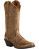 Image #1 - Ariat Women's Round Up Square Toe Western Boots, Lt Brown, hi-res
