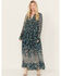 Image #1 - Free People Women's See It Through Floral Long Sleeve Maxi Dress, Blue, hi-res