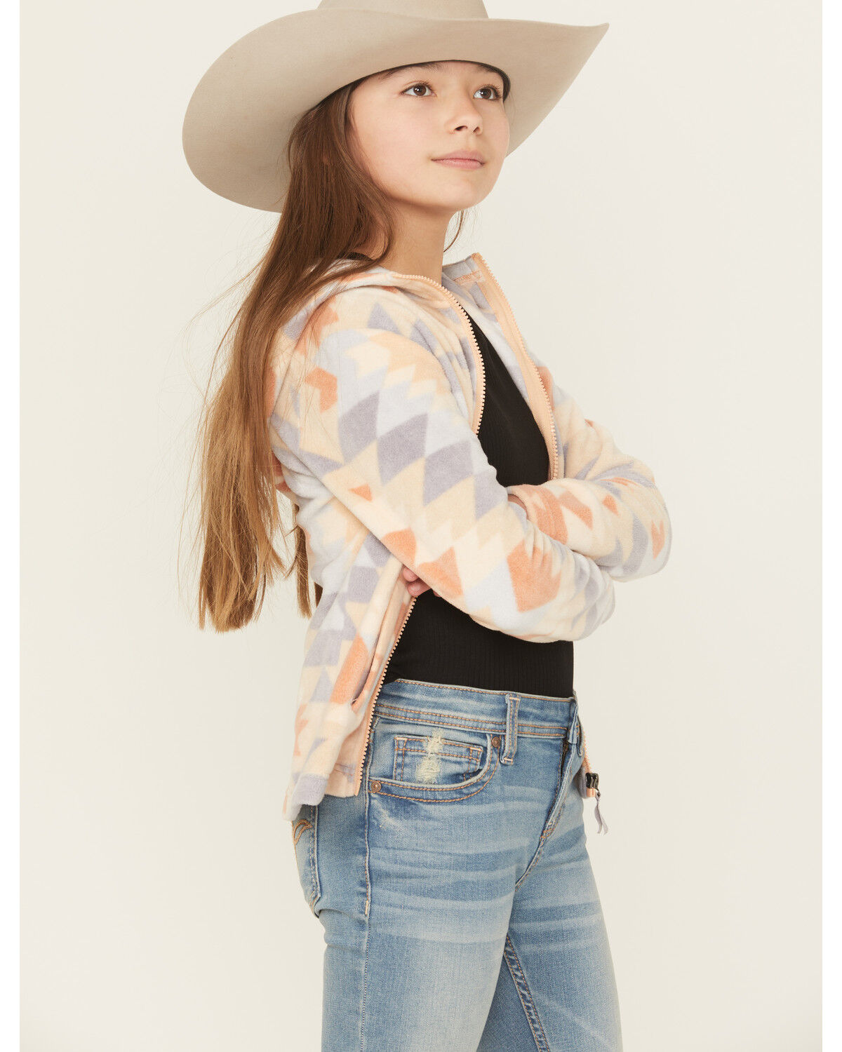 Image #2 - Cruel Girl Girls' Polar Fleece Jacket, Light Pink, hi-res