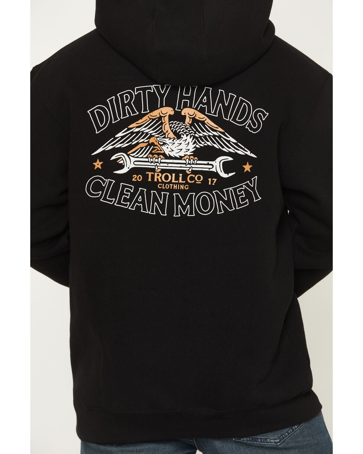 Image #4 - Troll Co Men's DHCM Wing Spanner Hooded Sweatshirt, Black, hi-res