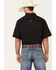 Panhandle Men's Performance Geo Print Short Sleeve Button Down Western Shirt , Red, hi-res