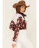 Ranch Dress'n Women's Rust Buckaroo Print Piped Yoke Long Sleeve Snap Western Core Shirt , Multi, hi-res