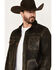 Image #2 - Scully Men's Serape Lined Leather Jacket, Chocolate, hi-res