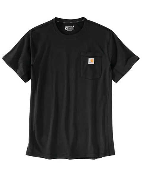 Carhartt Men's Force Relaxed Midweight Logo Pocket Work T-Shirt - Big, Black, hi-res