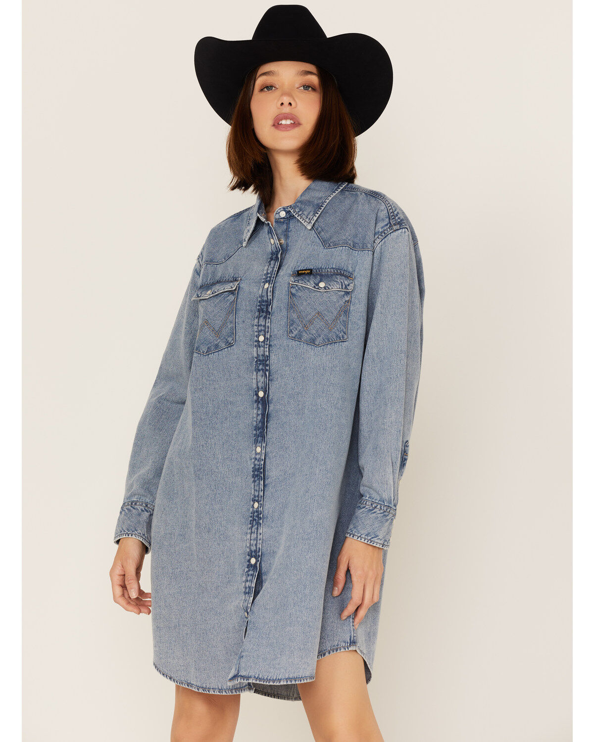 wrangler denim shirt dress