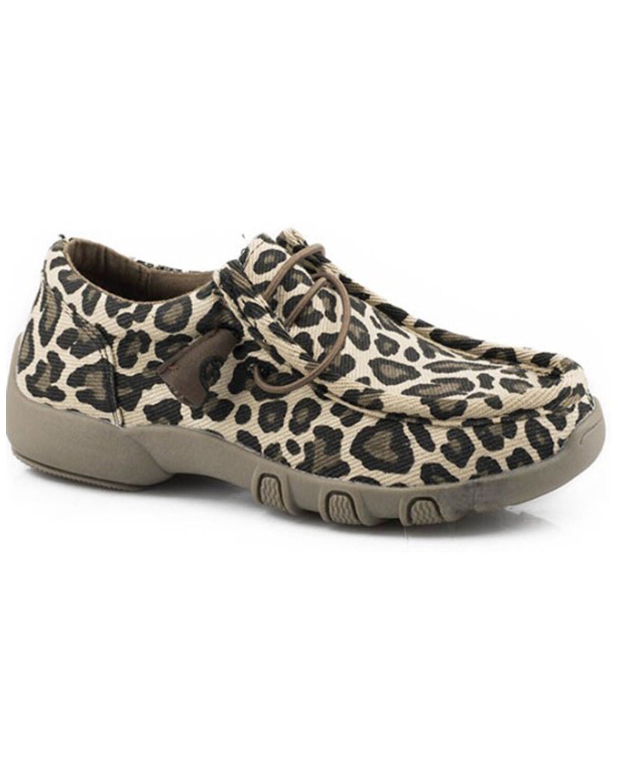 Roper Little Girls' Chillin Leopard Print Slip-On Casual Shoes - Moc Toe, Tan, hi-res