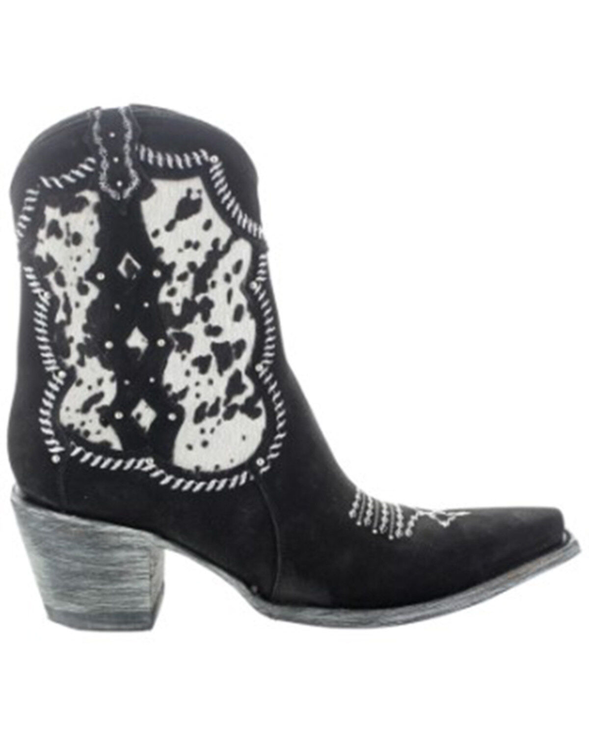 Image #2 - Old Gringo Women's Lazzo Cowboy Western Boots - Snip Toe, Black/white, hi-res