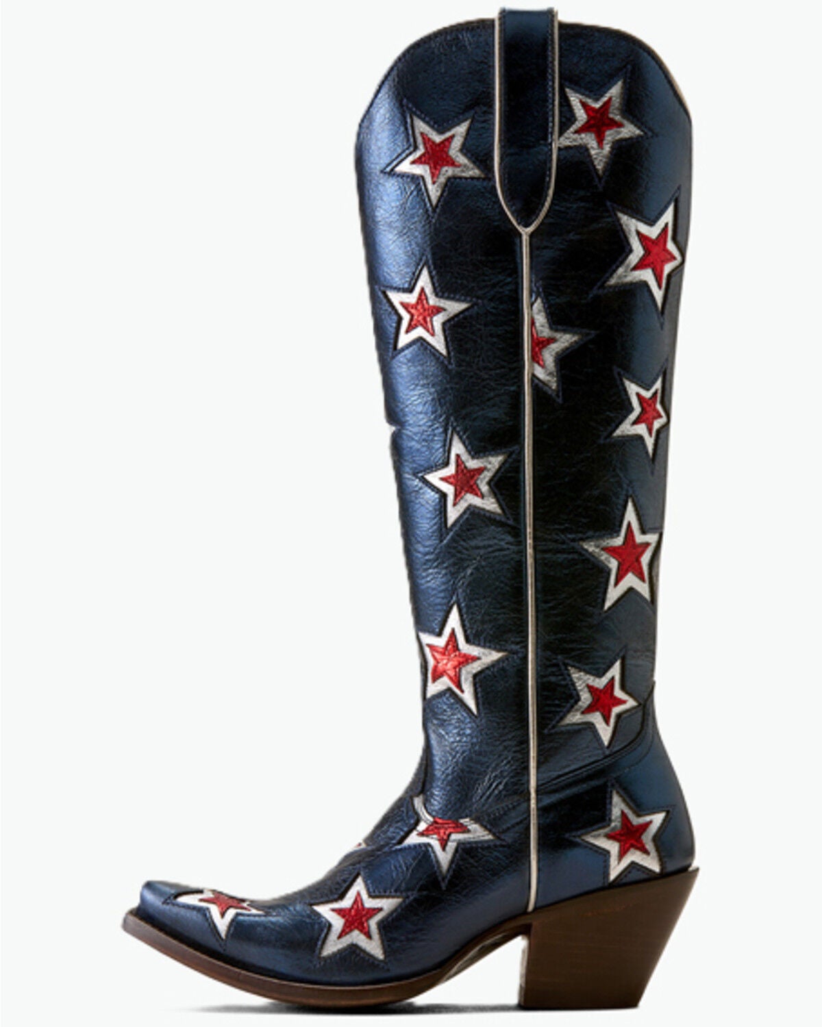Image #2 - Ariat Women's Casanova Star Metallic Western Boots - Snip Toe, Light Blue, hi-res