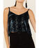 Saints & Hearts Women's Southwestern Velvet Cami, Teal, hi-res