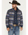 Image #1 - Rock & Roll Men's Southwestern Print Jacquard Bomber Jacket, Blue, hi-res