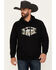 Image #1 - Rock & Roll Denim Men's Southwestern Skull Graphic Hooded Sweatshirt, Black, hi-res