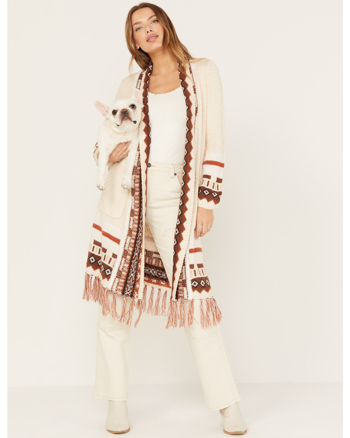 Image #1 - Shyanne Women's Southwestern Border Knit Maxi Cardigan, , hi-res
