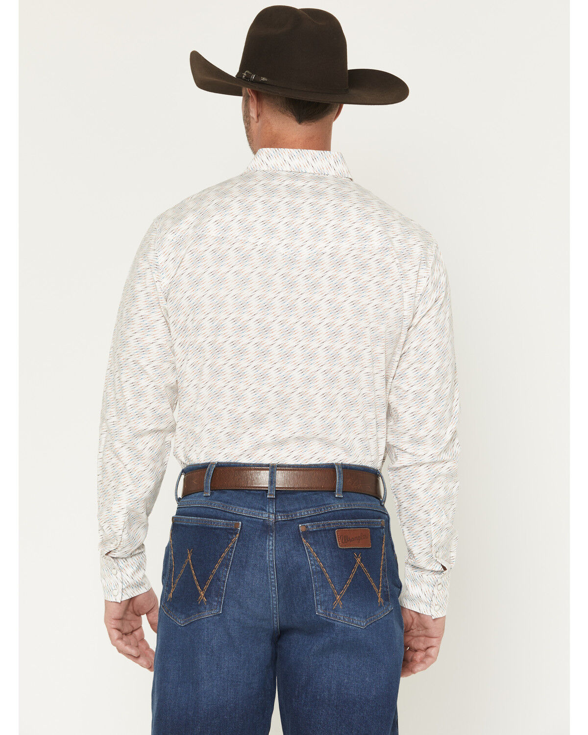 Image #4 - Wrangler 20X Men's Geo Print Long Sleeve Snap Stretch Western Shirt, White, hi-res